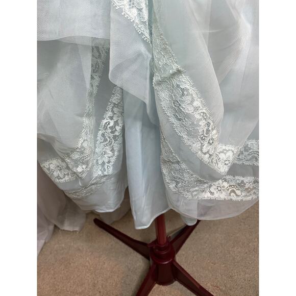 nightgown satin lace vintage sheer 1950s - Picture 5 of 10